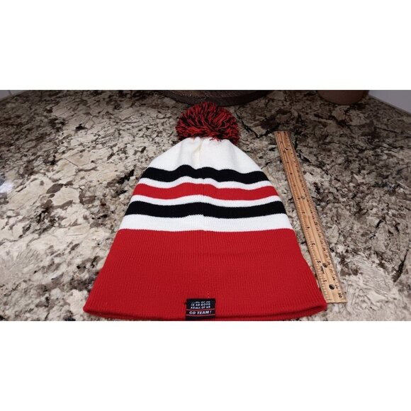 McDonald’s Winter Beanie Toque Hat Medium To Large 18” White Red Black With POM - Picture 6 of 10